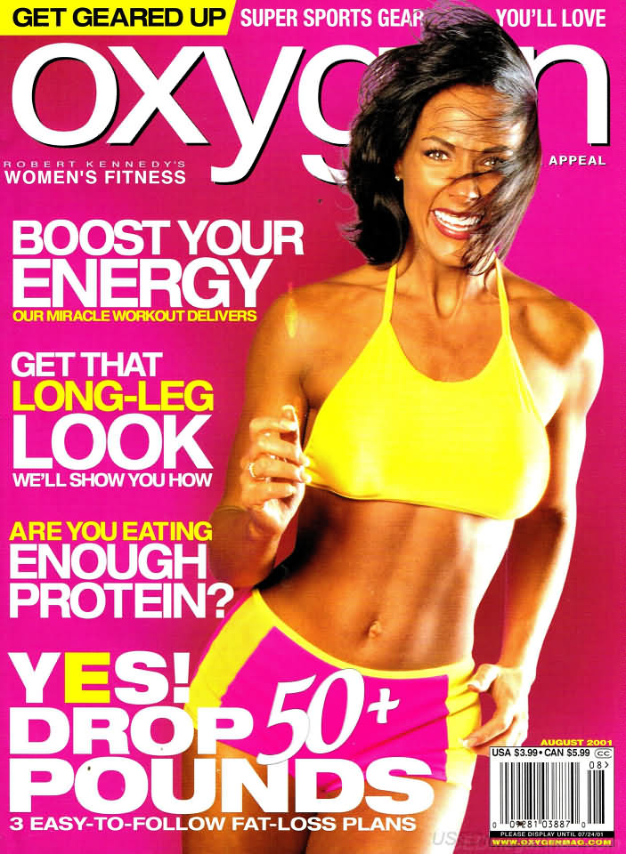 Oxygen August 2001 magazine back issue Oxygen magizine back copy 