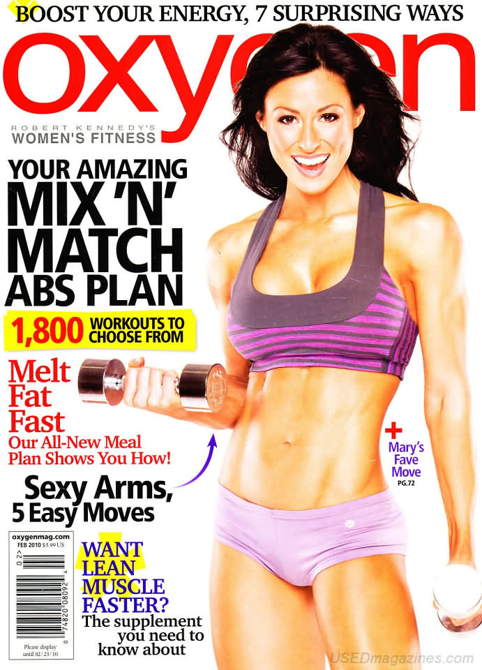 Oxygen February 2010 magazine back issue Oxygen magizine back copy 
