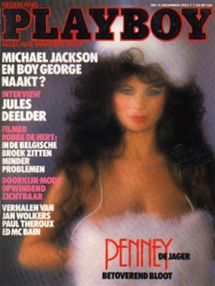 Playboy (Netherlands) December 1985 magazine back issue Playboy (Netherlands) magizine back copy Playboy (Netherlands) magazine December 1985 cover image, with Penney de Jager on the cover of the m