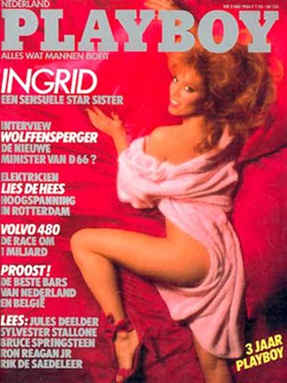 Playboy (Netherlands) May 1986 magazine back issue Playboy (Netherlands) magizine back copy Playboy (Netherlands) magazine May 1986 cover image, with Ingrid Ferdinandus on the cover of the mag