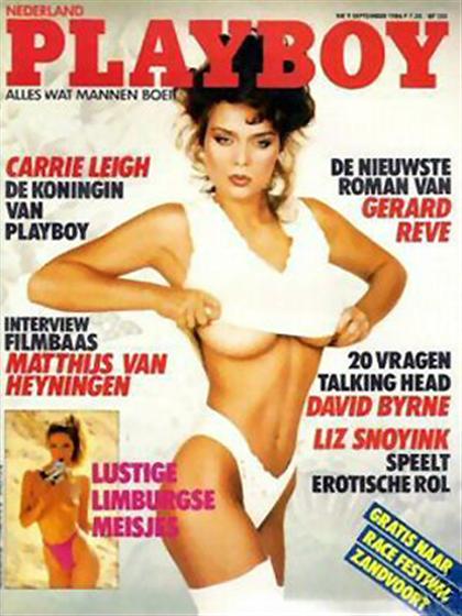 Playboy (Netherlands) September 1986 magazine back issue Playboy (Netherlands) magizine back copy Playboy (Netherlands) magazine September 1986 cover image, with Carrie Lee (Carrie Leigh) on the cov