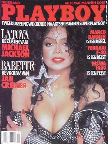 Playboy (Netherlands) March 1989 magazine back issue Playboy (Netherlands) magizine back copy Playboy (Netherlands) magazine March 1989 cover image, with La Toya Jackson on the cover of the maga