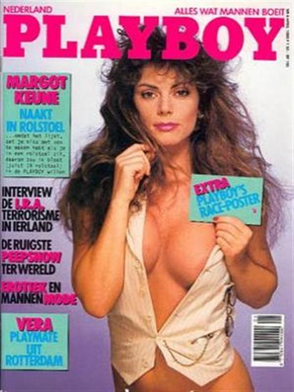 Playboy (Netherlands) April 1989 magazine back issue Playboy (Netherlands) magizine back copy Playboy (Netherlands) magazine April 1989 cover image, with Cynthia Kaye on the cover of the magazin