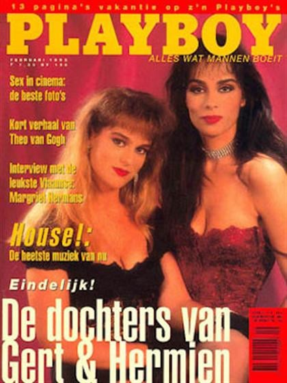 Playboy (Netherlands) February 1993 magazine back issue Playboy (Netherlands) magizine back copy  magazine February 1993 cover image, with Sandra Timmerman, Sheila Timmerman on the cover of the mag