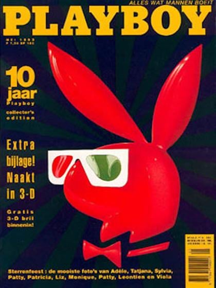 Playboy (Netherlands) May 1993 magazine back issue Playboy (Netherlands) magizine back copy Playboy (Netherlands) magazine May 1993 cover image, with Rabbit Head on the cover of the magazine