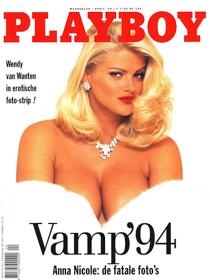 Playboy (Netherlands) April 1994 magazine back issue Playboy (Netherlands) magizine back copy  magazine April 1994 cover image, with Anna Nicole Smith (Vickie Smith) (Vickie Hogan) on the cover 