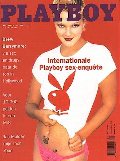 Playboy (Netherlands) February 1995 magazine back issue Playboy (Netherlands) magizine back copy Playboy (Netherlands) magazine February 1995 cover image, with Drew Barrymore on the cover of the ma