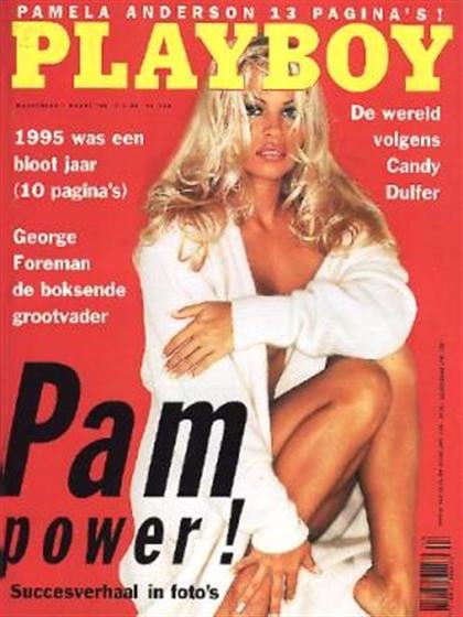 Playboy (Netherlands) March 1996 magazine back issue Playboy (Netherlands) magizine back copy Playboy (Netherlands) magazine March 1996 cover image, with Pamela Anderson on the cover of the maga