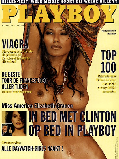 Playboy (Netherlands) August 1998 magazine back issue Playboy (Netherlands) magizine back copy Playboy (Netherlands) magazine August 1998 cover image, with Traci Bingham, Elizabeth Gracen, Bill C
