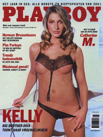 Playboy (Netherlands) February 2002 magazine back issue Playboy (Netherlands) magizine back copy Playboy (Netherlands) magazine February 2002 cover image, with Kelly van der Veer on the cover of th
