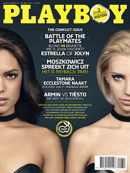 Playboy (Netherlands) June 2013 magazine back issue Playboy (Netherlands) magizine back copy Playboy (Netherlands) magazine June 2013 cover image, with Estrella Pau, Jolyn DeBoevere on the cove