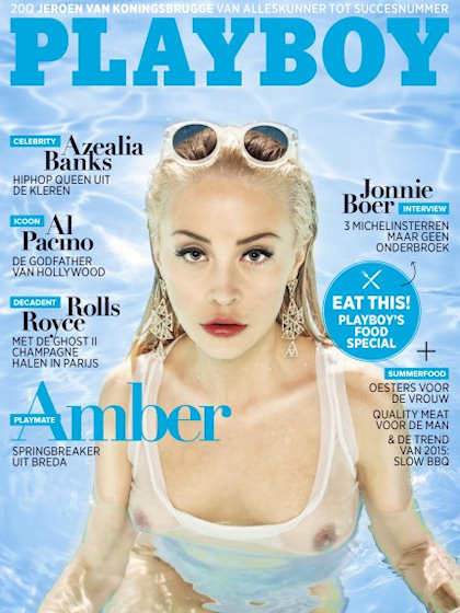 Playboy (Netherlands) May 2015 magazine back issue Playboy (Netherlands) magizine back copy Playboy (Netherlands) magazine May 2015 cover image, with Amber Bassick on the cover of the magazine