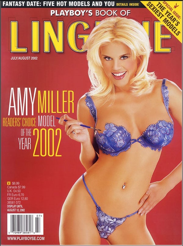 Playboy's Lingerie # 86, July/August 2002 magazine back issue Playboy Newsstand Special magizine back copy playboy's book of lingerie, amy miller, model of the year 2002, this year's sexiest models, backissu