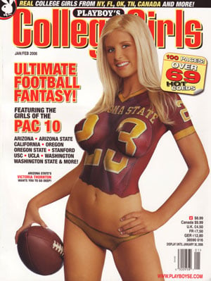 Playboy's College Girls January/February 2006 magazine back issue Playboy Newsstand Special magizine back copy college girls, playboy news stand specials, football fantasies, sexy women, vintage, used issues, se