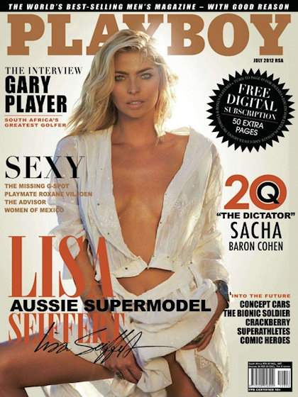 Playboy (South Africa) July 2012 magazine back issue Playboy (South Africa) magizine back copy Playboy (South Africa) magazine July 2012 cover image, with Lisa Seiffert on the cover of the magazi