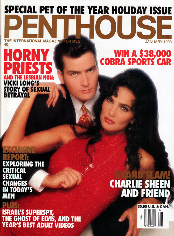 Penthouse January 1993 magazine back issue Penthouse (USA) magizine back copy january 1993 penthouse magazine, horny priests, sexy nude girls, lesbian nuns, charlie sheen, backis