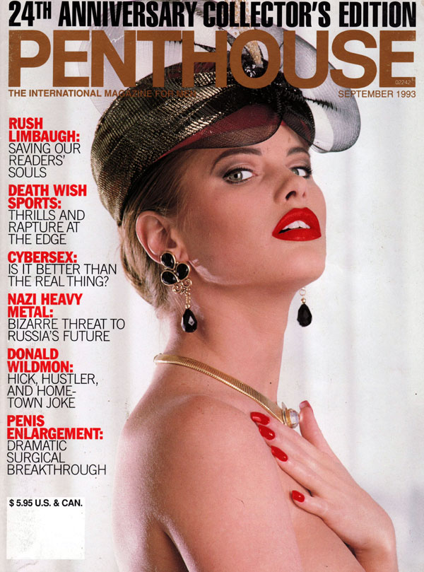 Penthouse September 1993 magazine back issue Penthouse (USA) magizine back copy september 1993 penthouse magazine, 24th anniversary collector's edition, rush limbaugh, hot nude gir