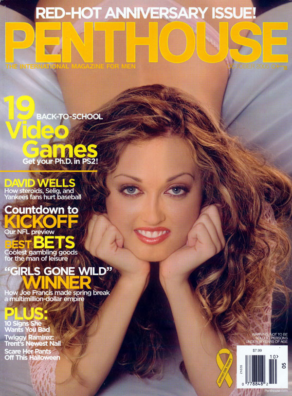 Penthouse October 2005 magazine back issue Penthouse (USA) magizine back copy penthouse used back issue magazine 2005, david wells, sexy nude women, video games, girls gone wild,