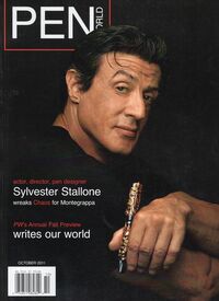 Sylvester Stallone magazine cover appearance Pen World October 2011