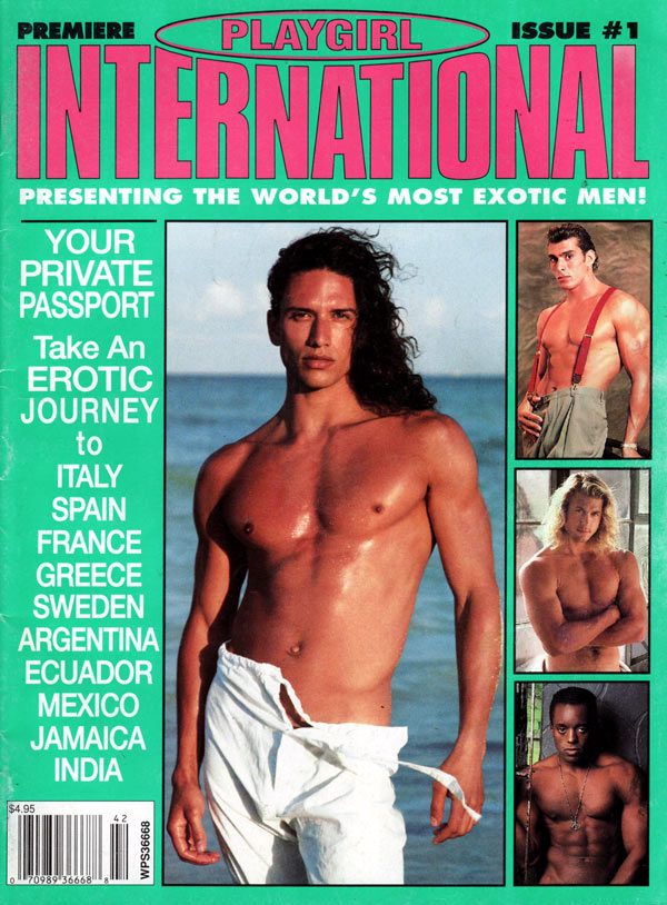 Playgirl International # 1 magazine back issue Playgirl International magizine back copy playgirl international issue 1, first issue collector's copy, hardbodied men, sexy guys nude for men