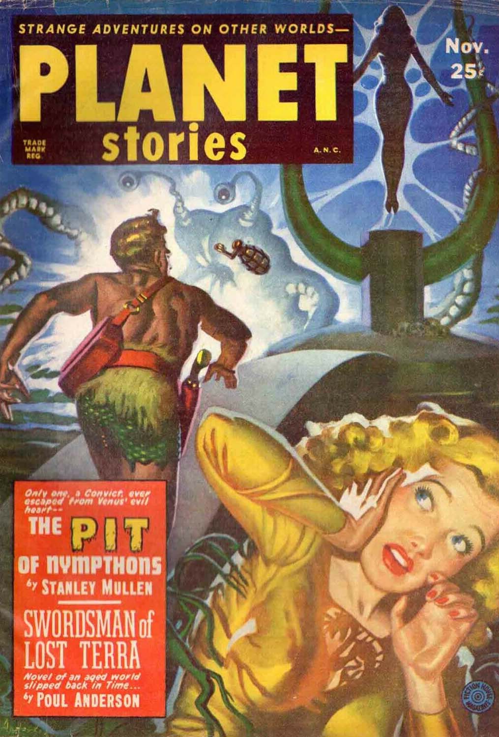 Planet Stories November 1951 magazine back issue Planet Stories magizine back copy 