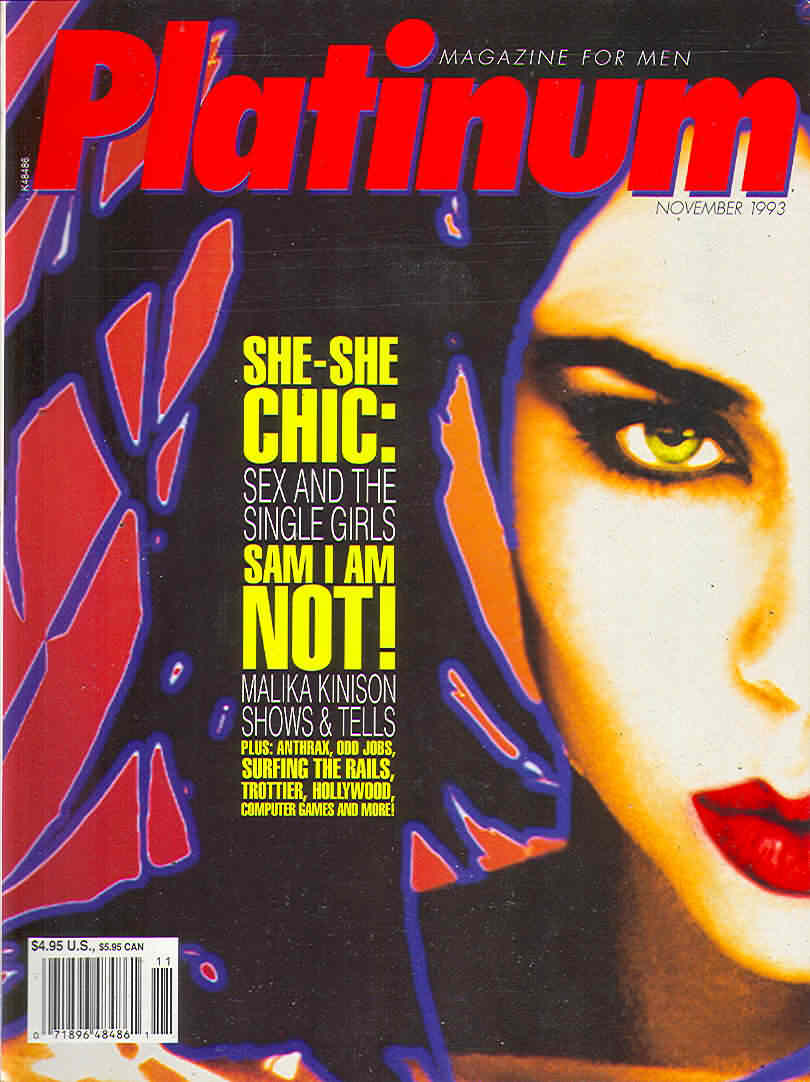 Platinum November 1993 magazine back issue Platinum magizine back copy 