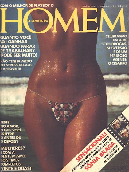 Playboy (Brazil) January 1978 magazine back issue Playboy (Brazil) magizine back copy Playboy (Brazil) magazine January 1978 cover image, with Zoya, Sônia Braga on the cover of the magaz