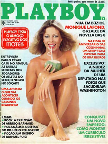 Playboy (Brazil) April 1981 magazine back issue Playboy (Brazil) magizine back copy Playboy (Brazil) magazine April 1981 cover image, with Monique Lafond on the cover of the magazine