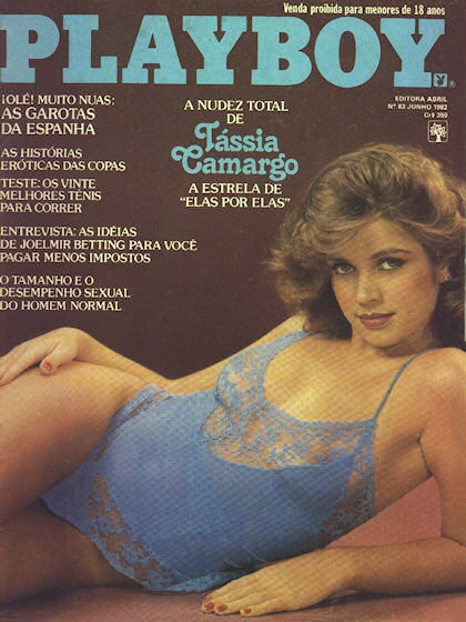 Playboy (Brazil) June 1982 magazine back issue Playboy (Brazil) magizine back copy Playboy (Brazil) magazine June 1982 cover image, with Tássia Camargo on the cover of the magazine