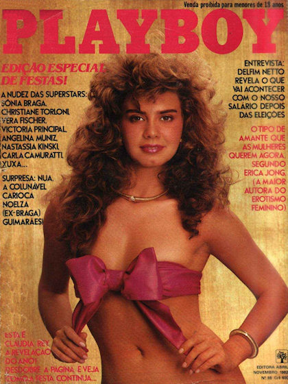 Playboy (Brazil) November 1982 magazine back issue Playboy (Brazil) magizine back copy Playboy (Brazil) magazine November 1982 cover image, with Claudia Rey on the cover of the magazine