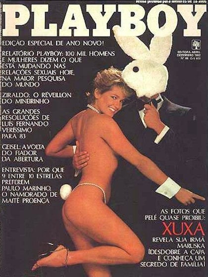 Playboy (Brazil) December 1982 magazine back issue Playboy (Brazil) magizine back copy Playboy (Brazil) magazine December 1982 cover image, with Xuxa (Maria da Graça Meneghel) on the cove