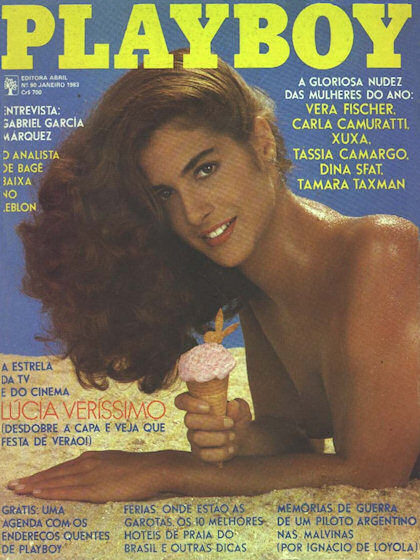 Playboy (Brazil) January 1983 magazine back issue Playboy (Brazil) magizine back copy Playboy (Brazil) magazine January 1983 cover image, with Lúcia Veríssimo on the cover of the magazin