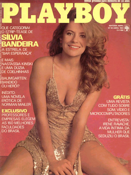 Playboy (Brazil) April 1983 magazine back issue Playboy (Brazil) magizine back copy Playboy (Brazil) magazine April 1983 cover image, with Silvia Bandeira on the cover of the magazine