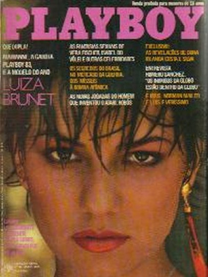 Playboy (Brazil) May 1983 magazine back issue Playboy (Brazil) magizine back copy Playboy (Brazil) magazine May 1983 cover image, with Luiza Brunet on the cover of the magazine