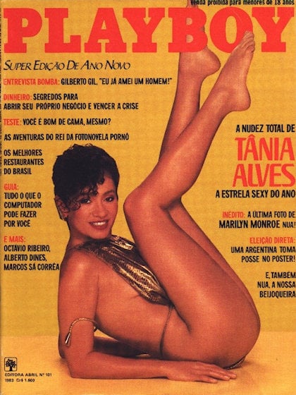Playboy (Brazil) December 1983 magazine back issue Playboy (Brazil) magizine back copy Playboy (Brazil) magazine December 1983 cover image, with Tânia Alves on the cover of the magazine