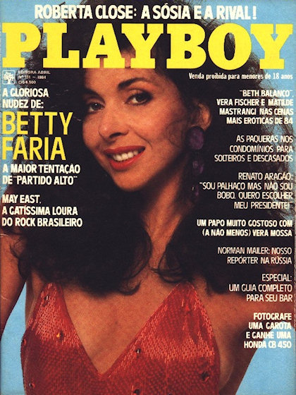 Playboy (Brazil) October 1984 magazine back issue Playboy (Brazil) magizine back copy Playboy (Brazil) magazine October 1984 cover image, with Betty Faria on the cover of the magazine
