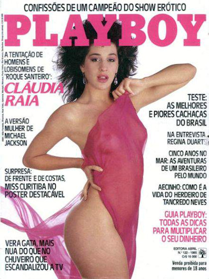 Playboy (Brazil) September 1985 magazine back issue Playboy (Brazil) magizine back copy Playboy (Brazil) magazine September 1985 cover image, with Cláudia Raia on the cover of the magazine