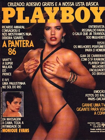 Playboy (Brazil) April 1986 magazine back issue Playboy (Brazil) magizine back copy Playboy (Brazil) magazine April 1986 cover image, with Débora Soares, Monique Evans on the cover of 