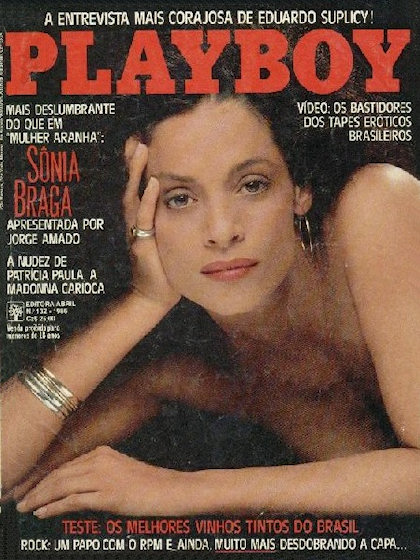 Playboy (Brazil) July 1986 magazine back issue Playboy (Brazil) magizine back copy Playboy (Brazil) magazine July 1986 cover image, with Sônia Braga on the cover of the magazine