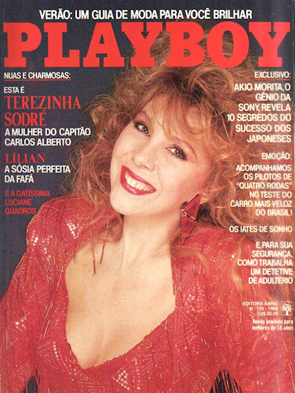 Playboy (Brazil) October 1986 magazine back issue Playboy (Brazil) magizine back copy Playboy (Brazil) magazine October 1986 cover image, with Terezinha Sodré on the cover of the magazin