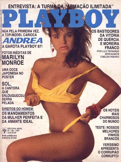 Playboy (Brazil) January 1987 magazine back issue Playboy (Brazil) magizine back copy Playboy (Brazil) magazine January 1987 cover image, with Andrea Hetmanek on the cover of the magazin