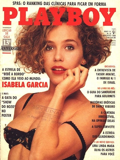 Playboy (Brazil) August 1988 magazine back issue Playboy (Brazil) magizine back copy Playboy (Brazil) magazine August 1988 cover image, with Isabela Garcia on the cover of the magazine