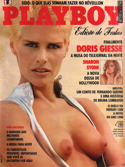 Playboy (Brazil) November 1990 magazine back issue Playboy (Brazil) magizine back copy Playboy (Brazil) magazine November 1990 cover image, with Dóris Giesse, Sharon Stone on the cover of