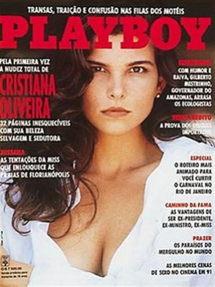 Playboy (Brazil) February 1992 magazine back issue Playboy (Brazil) magizine back copy Playboy (Brazil) magazine February 1992 cover image, with Cristiana Oliveira on the cover of the mag