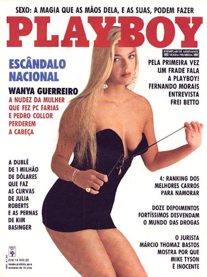 Playboy (Brazil) June 1992 magazine back issue Playboy (Brazil) magizine back copy Playboy (Brazil) magazine June 1992 cover image, with Wanya Guerreiro on the cover of the magazine