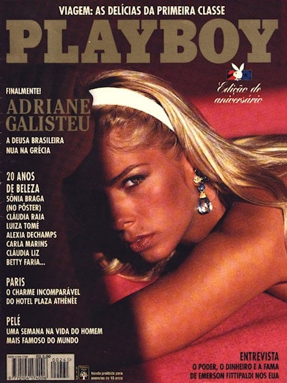 Playboy (Brazil) August 1995 magazine back issue Playboy (Brazil) magizine back copy Playboy (Brazil) magazine August 1995 cover image, with Adriane Galisteu on the cover of the magazin