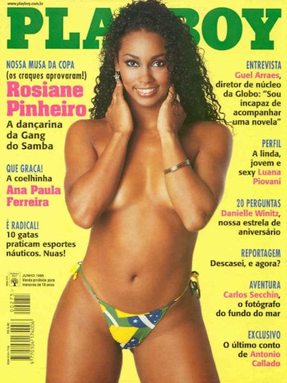 Playboy (Brazil) June 1998 magazine back issue Playboy (Brazil) magizine back copy Playboy (Brazil) magazine June 1998 cover image, with Rosiane Pinheiro on the cover of the magazine