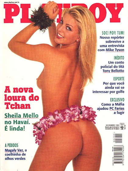 Playboy (Brazil) November 1998 magazine back issue Playboy (Brazil) magizine back copy Playboy (Brazil) magazine November 1998 cover image, with Sheila Mello on the cover of the magazine
