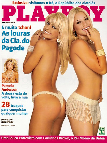 Playboy (Brazil) February 1999 magazine back issue Playboy (Brazil) magizine back copy Playboy (Brazil) magazine February 1999 cover image, with Daniela Freitas, Leila Farias, Pamela Ande