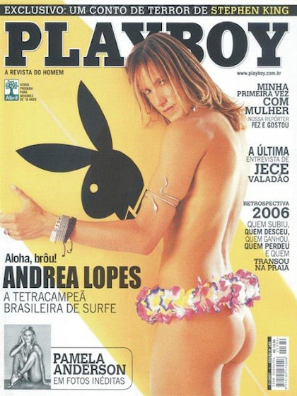 Playboy (Brazil) January 2007 magazine back issue Playboy (Brazil) magizine back copy Playboy (Brazil) magazine January 2007 cover image, with Andrea Lopes, Pamela Anderson on the cover 